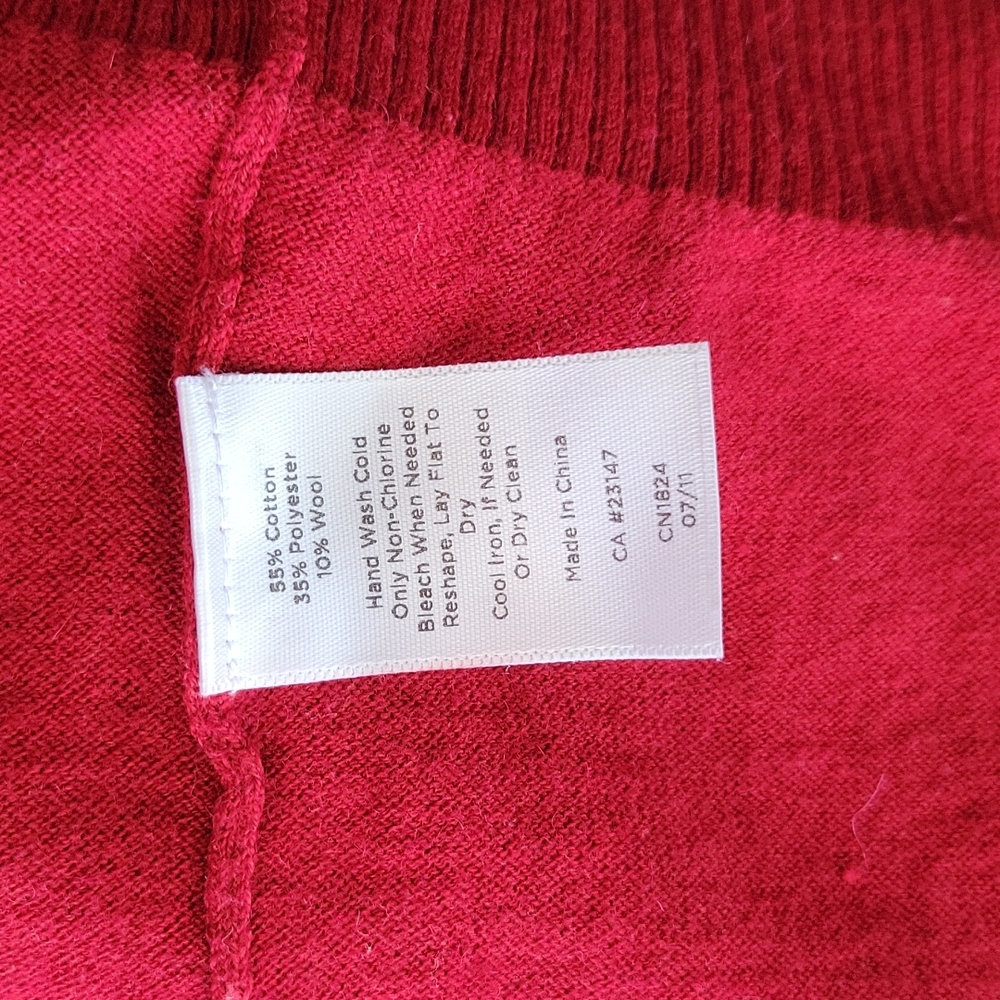 Talbots Red Velvet Rhinestone Buttons Cardigan - Picture 6 of 7